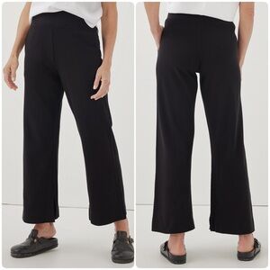 NWOT Pact Women's Sz XL Black Airplane Wide Leg Pants Organic Cotton Cropped